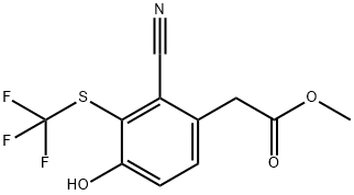 Methyl 2-cyano-4-hydroxy-3-(trifluoromethylthio)phenylacetate,1807289-47-9,结构式