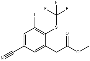 Methyl 5-cyano-3-iodo-2-(trifluoromethylthio)phenylacetate 结构式