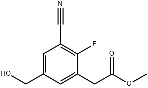 Methyl 3-cyano-2-fluoro-5-(hydroxymethyl)phenylacetate 结构式