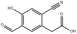 2-Cyano-5-formyl-4-hydroxyphenylacetic acid Struktur
