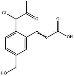 2-(1-Chloro-2-oxopropyl)-5-(hydroxymethyl)cinnamic acid 结构式