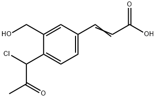 4-(1-Chloro-2-oxopropyl)-3-(hydroxymethyl)cinnamic acid 结构式