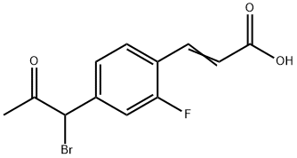 4-(1-Bromo-2-oxopropyl)-2-fluorocinnamic acid 结构式