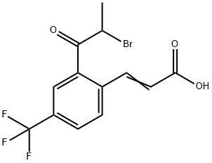 2-(2-Bromopropanoyl)-4-(trifluoromethyl)cinnamic acid 结构式