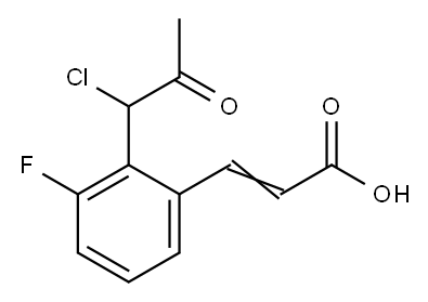 2-(1-Chloro-2-oxopropyl)-3-fluorocinnamic acid 结构式