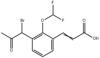 3-(1-Bromo-2-oxopropyl)-2-(difluoromethoxy)cinnamic acid 结构式