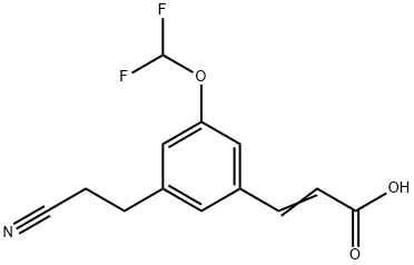 3-(2-Cyanoethyl)-5-(difluoromethoxy)cinnamic acid 结构式