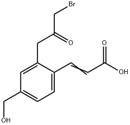 2-(3-Bromo-2-oxopropyl)-4-(hydroxymethyl)cinnamic acid 结构式