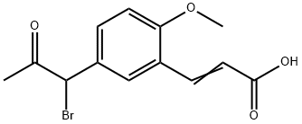 5-(1-Bromo-2-oxopropyl)-2-methoxycinnamic acid 结构式