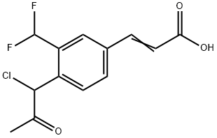 4-(1-Chloro-2-oxopropyl)-3-(difluoromethyl)cinnamic acid 结构式