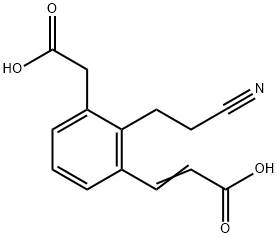 3-(Carboxymethyl)-2-(2-cyanoethyl)cinnamic acid Struktur
