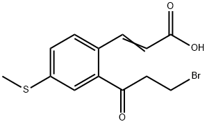 2-(3-Bromopropanoyl)-4-(methylthio)cinnamic acid 结构式