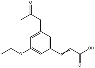 3-Ethoxy-5-(2-oxopropyl)cinnamic acid 结构式
