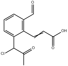 2-(1-Chloro-2-oxopropyl)-6-formylcinnamic acid 结构式