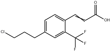 4-(3-Chloropropyl)-2-(trifluoromethyl)cinnamic acid Struktur