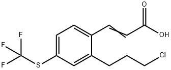 2-(3-Chloropropyl)-4-(trifluoromethylthio)cinnamic acid,1807438-13-6,结构式