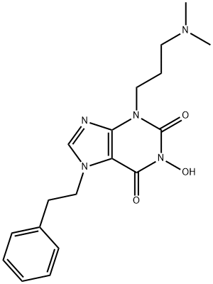 1H-Purine-2,6-dione, 3-[3-(dimethylamino)propyl]-3,7-dihydro-1-hydroxy-7-(2-phenylethyl)- Structure
