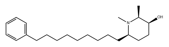 3-Piperidinol, 1,2-dimethyl-6-(9-phenylnonyl)-, (2S,3S,6R)- 结构式