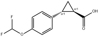 反式-2-[4-(二氟甲氧基)苯基]环丙烷甲酸, 1807937-62-7, 结构式