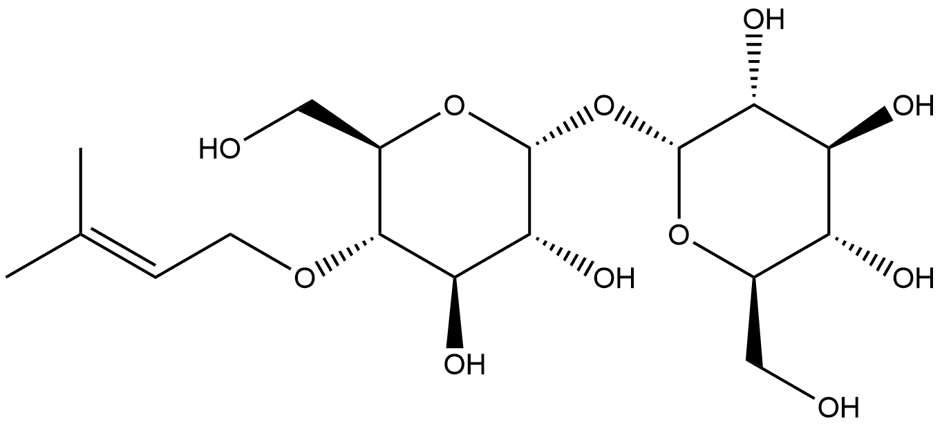 α-D-Glucopyranosyl 4-O-(3-methyl-2-buten-1-yl)-α-D-glucopyranoside Struktur
