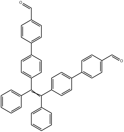 [1,1'-Biphenyl]-4-carboxaldehyde, 4'-[2-(4'-formyl[1,1'-biphenyl]-4-yl)-1,2-diphenylethenyl]- Structure