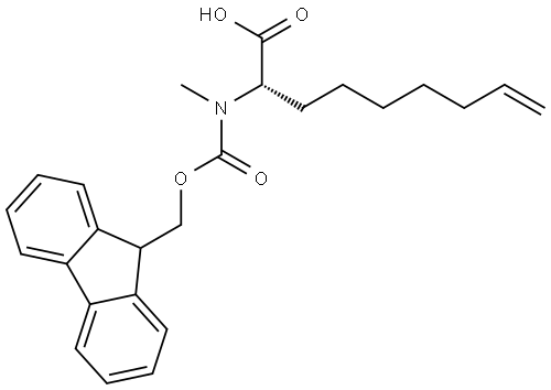 (S)-2-((((9H-fluoren-9-yl)methoxy)carbonyl)(methyl)amino)non-8-enoic acid,1808268-51-0,结构式