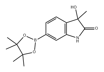 2H-Indol-2-one, 1,3-dihydro-3-hydroxy-3-methyl-6-(4,4,5,5-tetramethyl-1,3,2-dioxaborolan-2-yl)- Struktur