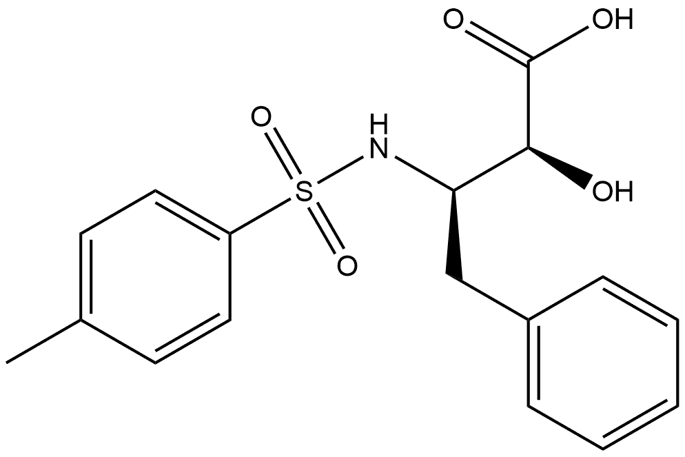 Benzenebutanoic acid, α-hydroxy-β-[[(4-methylphenyl)sulfonyl]amino]-, (αS,βR)- 化学構造式