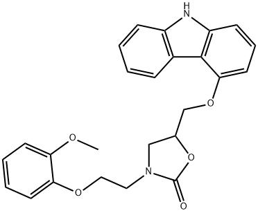 2-Oxazolidinone, 5-[(9H-carbazol-4-yloxy)methyl]-3-[2-(2-methoxyphenoxy)ethyl]- Structure