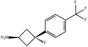 (1S,3S)-3-氟-3-(4-(三氟甲基)苯基)环丁胺 结构式