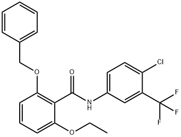 N-[4-Chloro-3-(trifluoromethyl)phenyl]-2-ethoxy-6-(phenylmethoxy)benzamide Structure