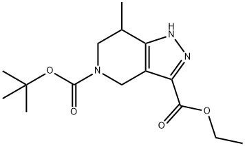 5H-Pyrazolo[4,3-c]pyridine-3,5-dicarboxylic acid, 1,4,6,7-tetrahydro-7-methyl-, 5-(1,1-dimethylethyl) 3-ethyl ester Structure