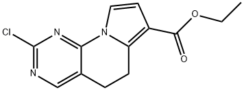 Pyrimido[4,5-e]indolizine-7-carboxylic acid, 2-chloro-5,6-dihydro-, ethyl ester Struktur