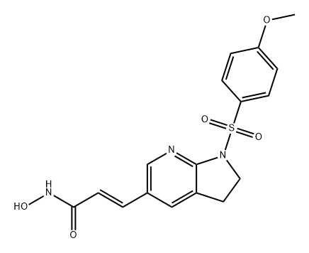 2-PROPENAMIDE, 3-[2,3-DIHYDRO-1-[(4-METHOXYPHENYL)SULFONYL]-1H-PYRROLO[2,3-B]PYRIDIN-5-YL]-N-HYDROXY, 1817802-18-8, 结构式