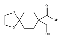 1,4-Dioxaspiro[4.5]decane-8-carboxylic acid, 8-(hydroxymethyl)- Struktur