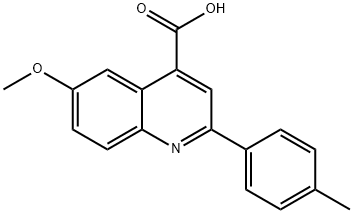 6-Methoxy-2-(p-tolyl)quinoline-4-carboxylic acid 化学構造式