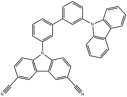 9H-Carbazole-3,6-dicarbonitrile, 9-[3'-(9H-carbazol-9-yl)[1,1'-biphenyl]-3-yl]- 结构式