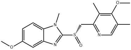 1H-Benzimidazole, 5-methoxy-2-[(S)-[(4-methoxy-3,5-dimethyl-2-pyridinyl)methyl]sulfinyl]-1-methyl- Structure