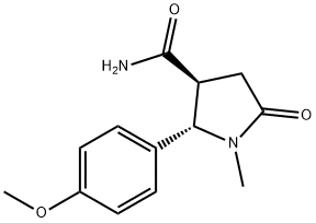 trans-2-(4-methoxyphenyl)-1-methyl-5-oxopyrrolidine-3-carboxamide 结构式