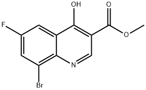 methyl 8-bromo-6-fluoro-4-hydroxyquinoline-3-carboxylate 结构式