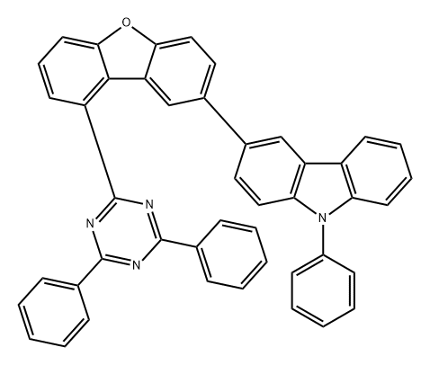 9H-Carbazole, 3-[9-(4,6-diphenyl-1,3,5-triazin-2-yl)-2-dibenzofuranyl]-9-phenyl- Structure