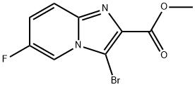 methyl 3-bromo-6-fluoroimidazo[1,2-a]pyridine-2-carboxylate 化学構造式