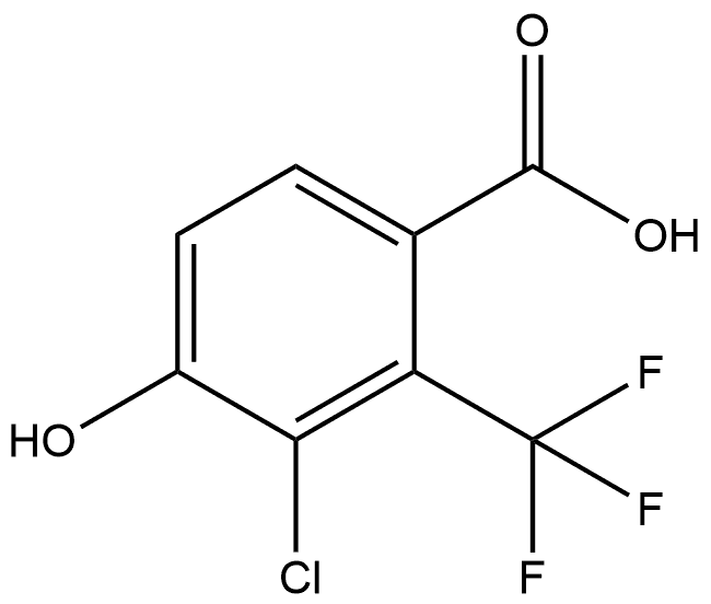 3-Chloro-4-hydroxy-2-(trifluoromethyl)benzoic acid 结构式