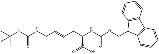 (S,E)-2-(((9H-芴-9-基)甲氧基)羰基)氨基)-6-((叔丁氧基羰基)胺基)己-4-烯酸, 1823167-79-8, 结构式