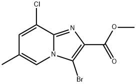 methyl 3-bromo-8-chloro-6-methylimidazo[1,2-a]pyridine-2-carboxylate 化学構造式