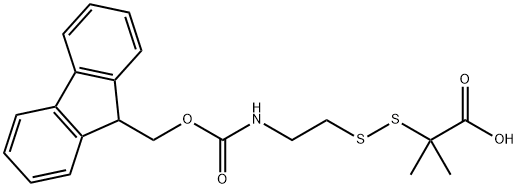 Propanoic acid, 2-[[2-[[(9H-fluoren-9-ylmethoxy)carbonyl]amino]ethyl]dithio]-2-methyl- Structure