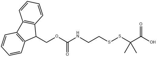 Propanoic acid, 2-[[2-[[(9H-fluoren-9-ylmethoxy)carbonyl]amino]ethyl]dithio]-2-methyl-,1823244-38-7,结构式