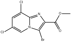 methyl 3-bromo-6,8-dichloroimidazo[1,2-a]pyridine-2-carboxylate,1823260-20-3,结构式
