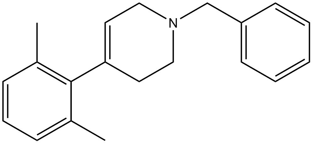 4-(2,6-Dimethylphenyl)-1,2,3,6-tetrahydro-1-(phenylmethyl)pyridine Struktur