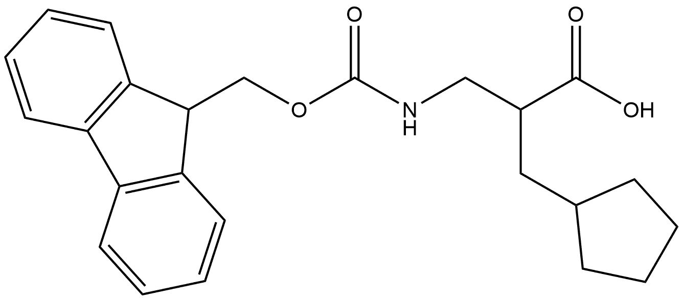 2-(cyclopentylmethyl)-3-({[(9H-fluoren-9-yl)methoxy]carbonyl}amino)propanoic acid Struktur